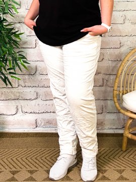 Rosalie, pantalon velours blanc, grande taille zoom