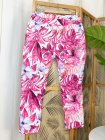 Melissa, pantalon tropical, coloris fuchsia, grande taille