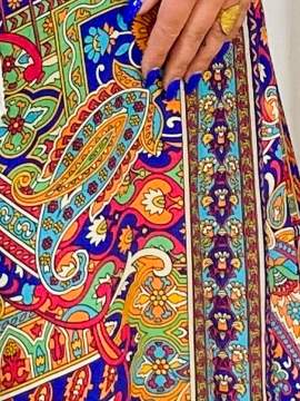 Jasmine, jupe indienne, coloris bleu roi, grande taille zoom