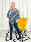 Rosanna, poncho style crochet, coloris gris, grande taille