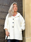 Barbara, Manteau laine bouclette, coloris blanc, grande taille