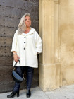 Barbara, Manteau laine bouclette, coloris blanc, grande taille