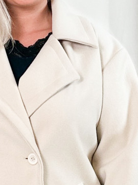 Adèle, manteau court, coloris crème, grande taille zoom
