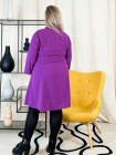 Karine, robe unie, coloris violet, grande taille