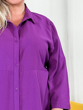 Karine, robe unie, coloris violet, grande taille zoom