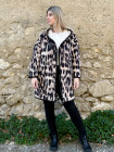 Zoé, veste matelassée léopard, coloris grège, grande taille
