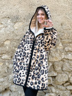 Zoé, veste matelassée léopard, coloris camel, grande taille
