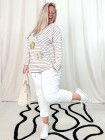 Jill, pantalon décontracté, coloris blanc, grande taille