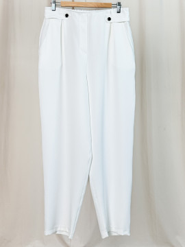 Clarisse, pantalon classique, coloris blanc
